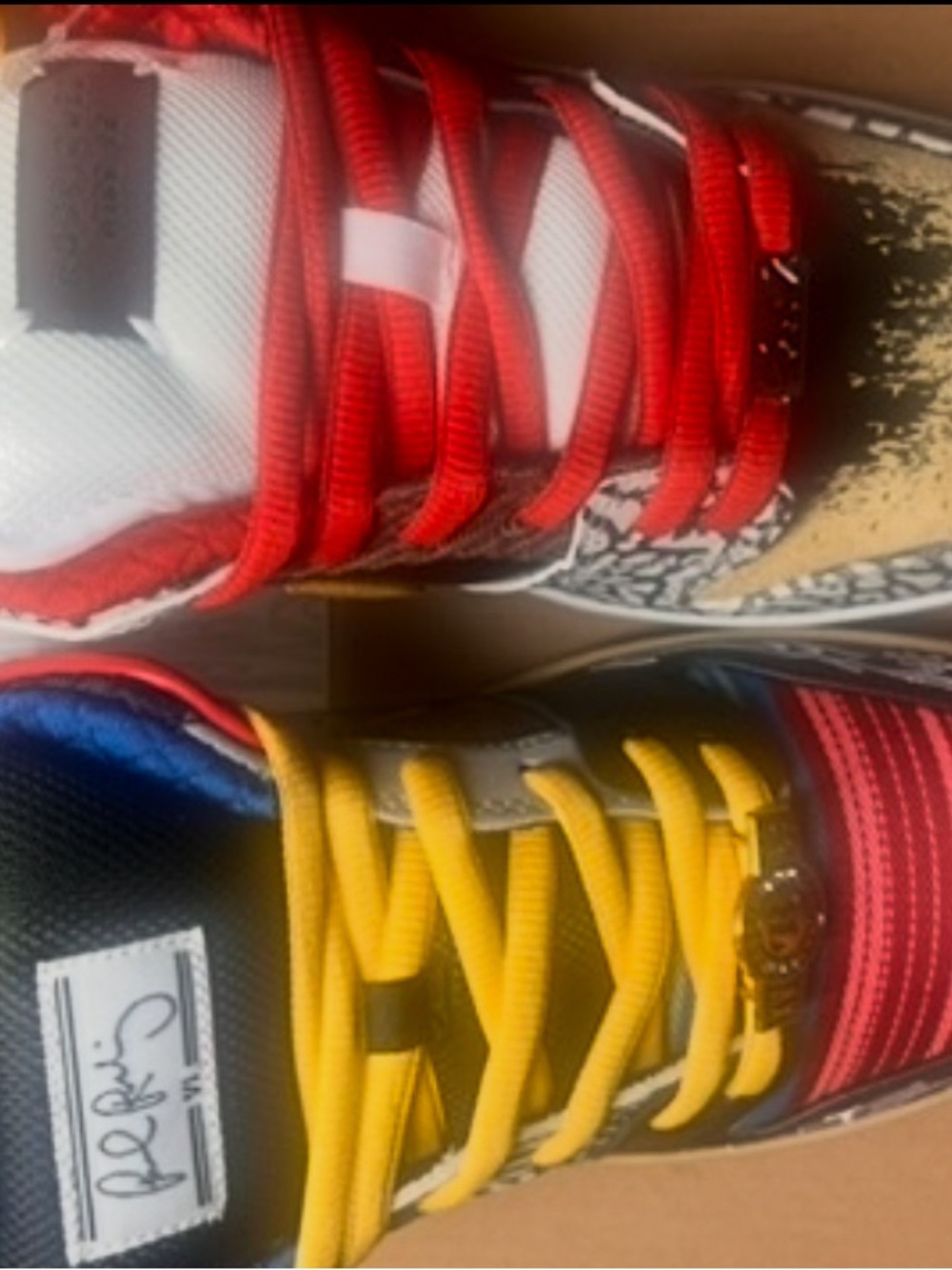 Colorblock Athletic Sneakers in Red & Yellow